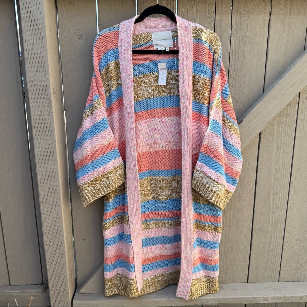 Anthropologie Striped Knit Cardigan Sweater